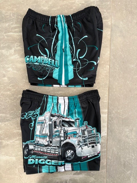 Moonlit Digger Aqua Football Shorts