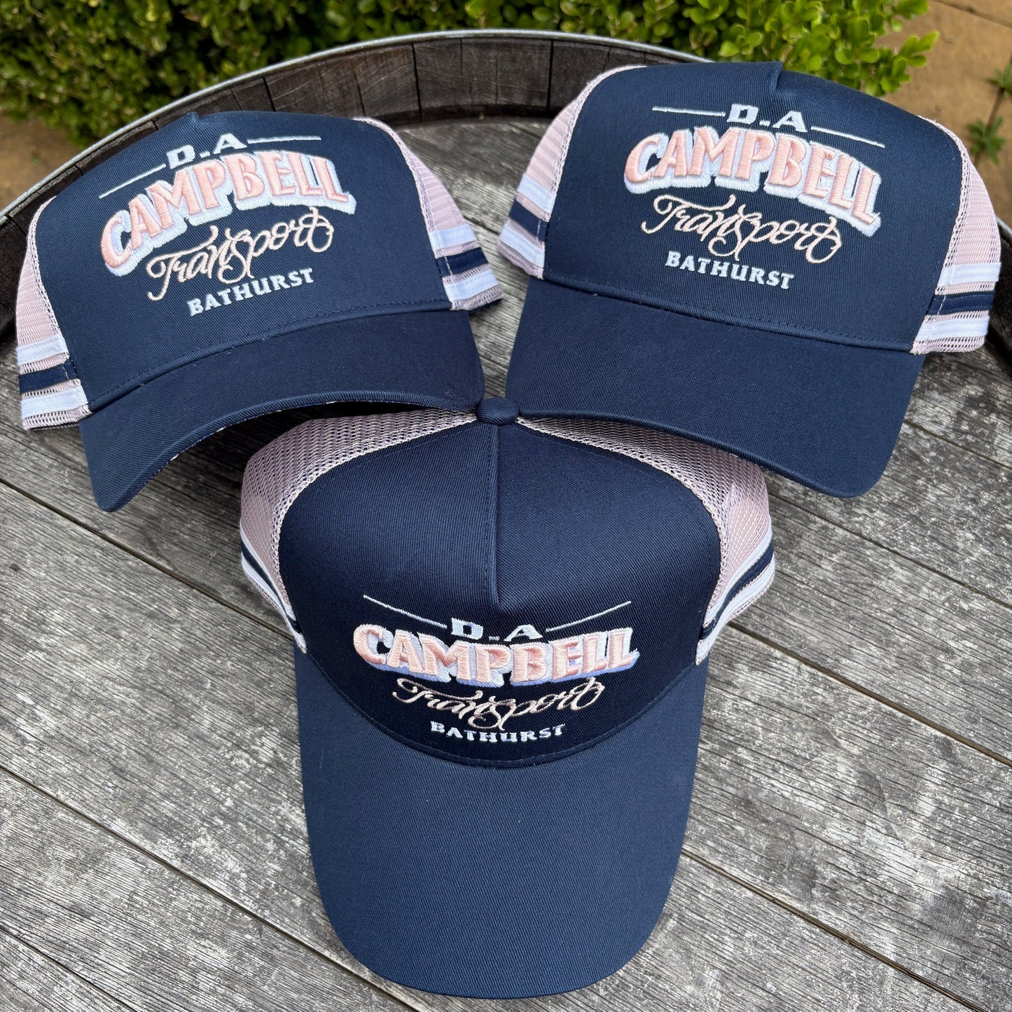 Campbells Trucker Caps - Navy & Pink