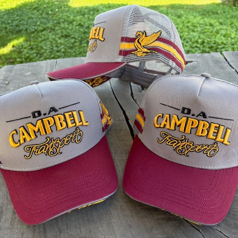 Campbell Trucker Caps - Grey Gold & Burgundy