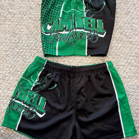Campbell Footy Shorts - Green
