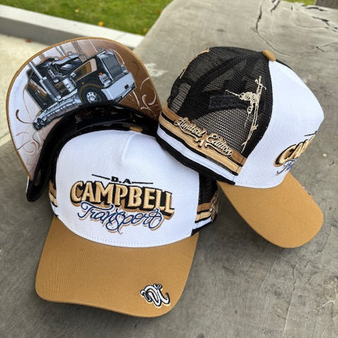 Boogie Nights Trucker Cap - Cream Tan & White