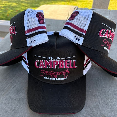 Campbell's Trucker Cap - Black White & Maroon