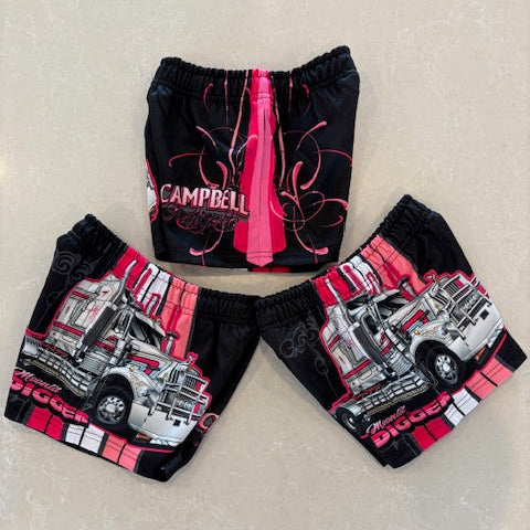 Kids Moonlit Digger Shorts - Pink & Black