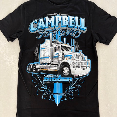 Moonlit Digger Tee - Blue on Black