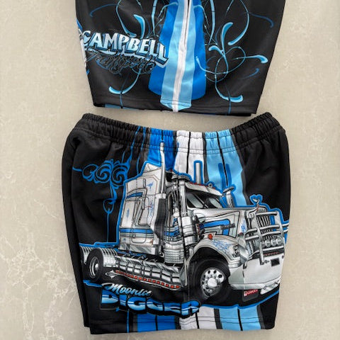 Kids Moonlit Digger Shorts - Blue & Black