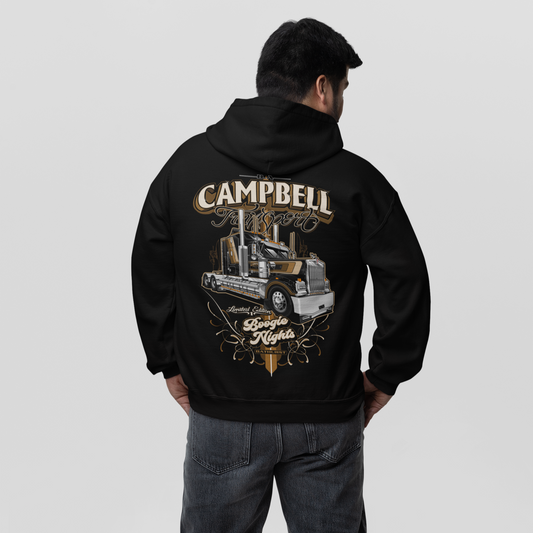 Boogie Nights Hoodie - Beige on Black