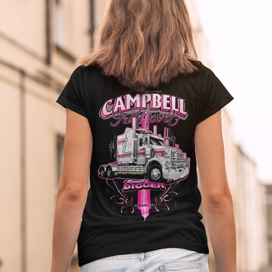 Moonlit Digger - Pink on Black Tee