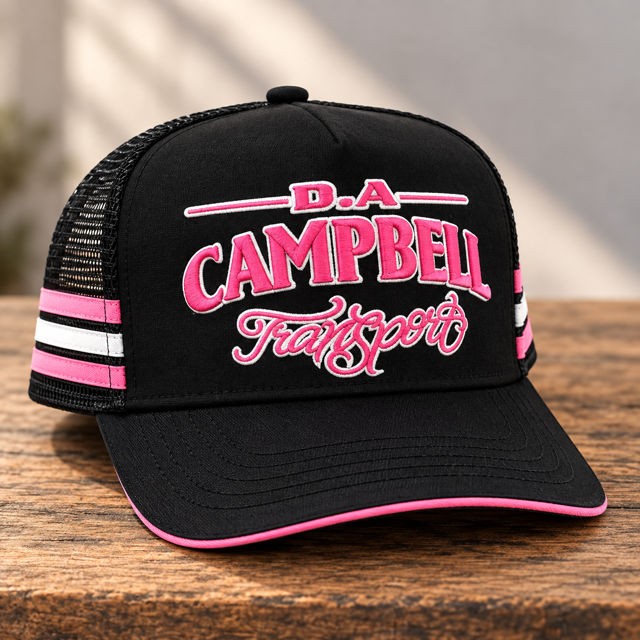 Campbell Trucker Cap - Hot Pink & Black
