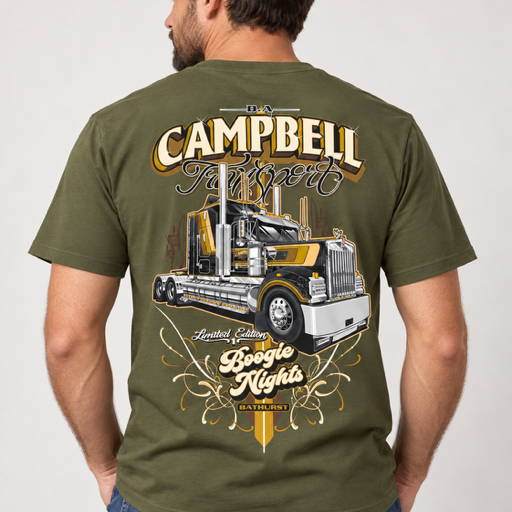 Boogie Nights on Army Green Tee