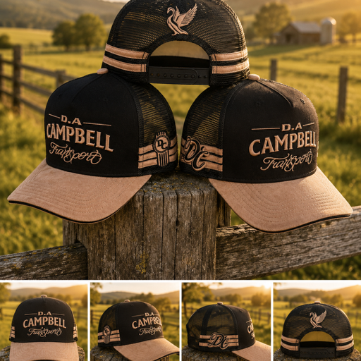 Campbell Trucker Cap - Mocha Suede and Black