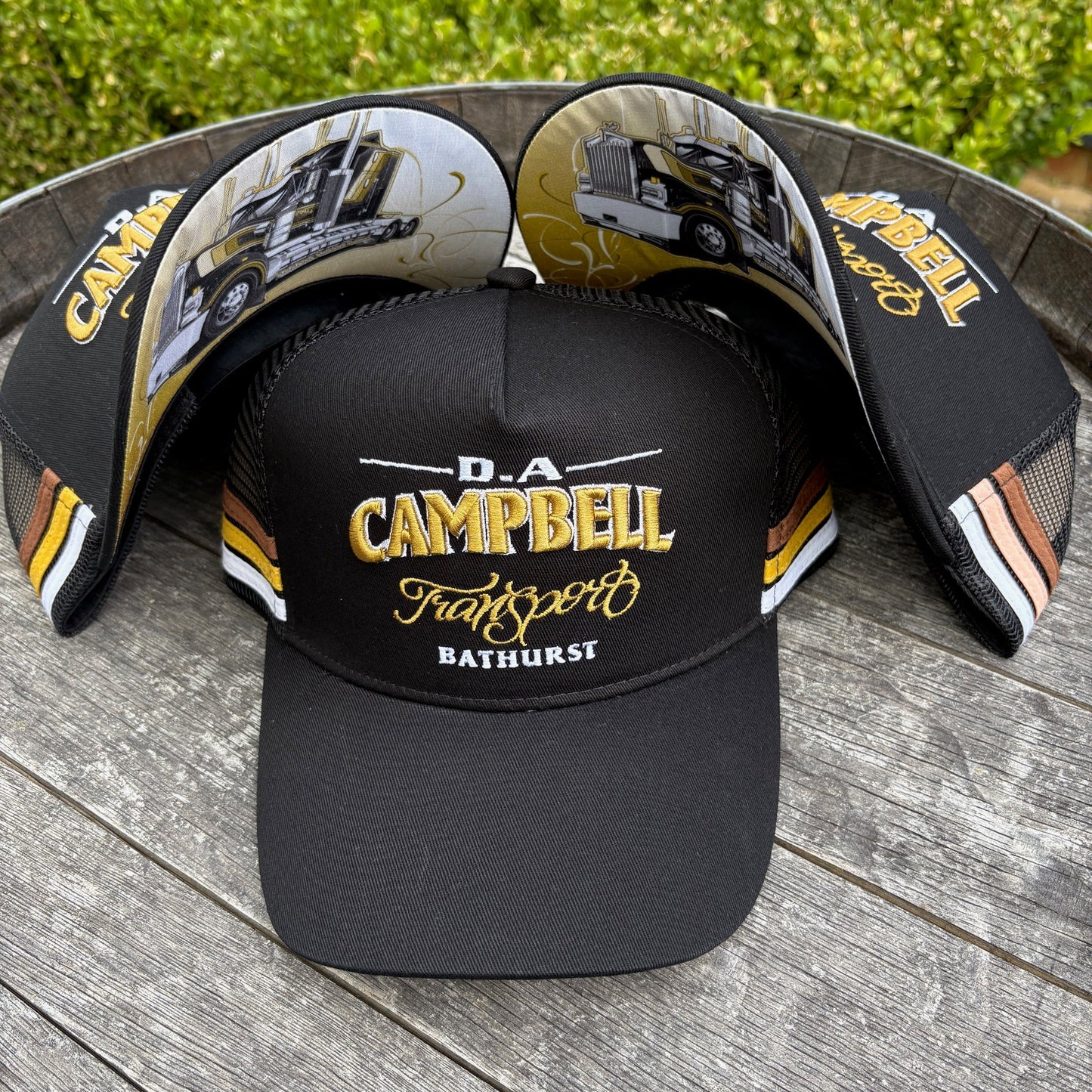 Campbell's Trucker Cap - Mustard, Brown, Black & White