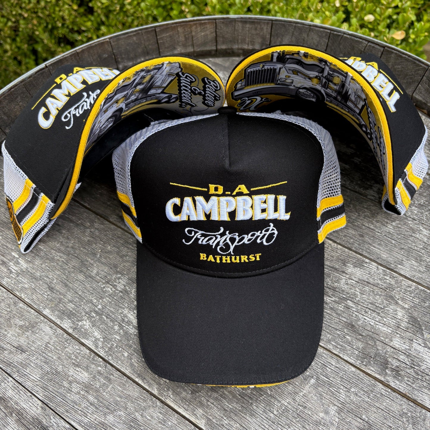 Campbell's Trucker Cap - Black, Grey, Yellow