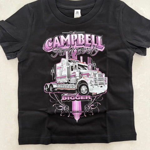 Kids Moonlit Dogger Tee - Mauve on Black
