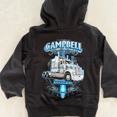 Kids Moonlit Digger Hoodie - Blue on Black