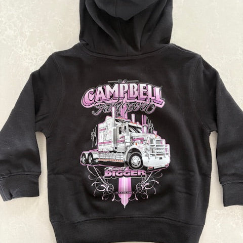 Kids Moonlit Digger Hoodie - Mauve on Black