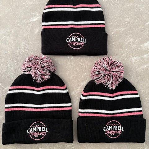 Campbell Beanie - Black Pink White