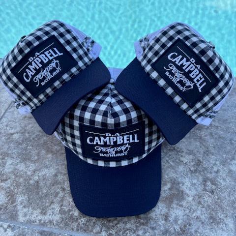 Campbells Trucker Cap - Navy Gingham