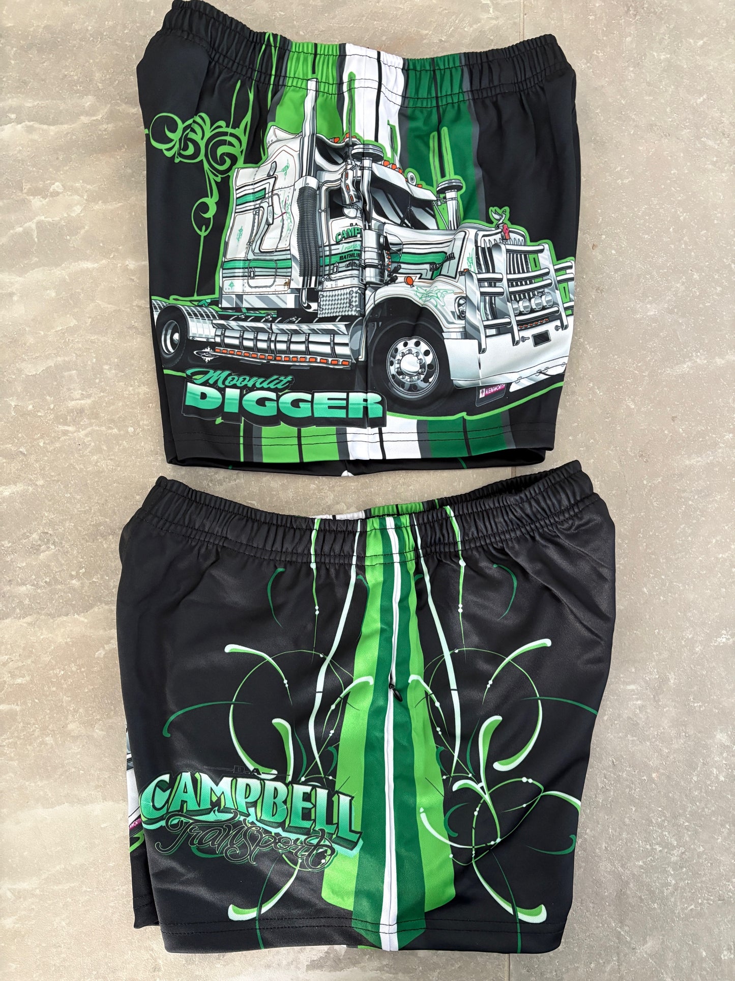 Moonlit Digger Green Football Shorts