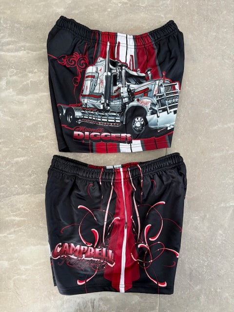 Moonlit Digger Burgundy Football Shorts