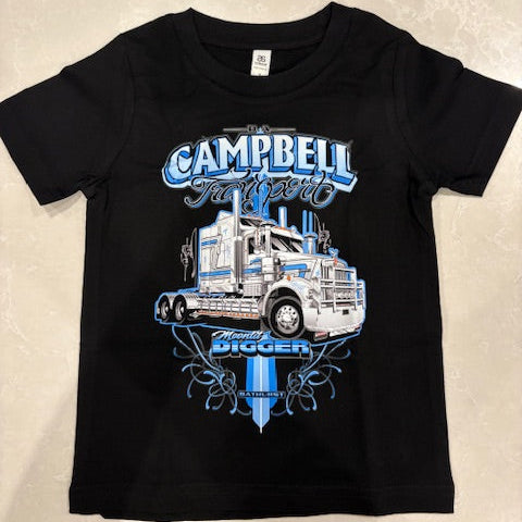 Kids Moonlit Digger Tee - Blue on Black