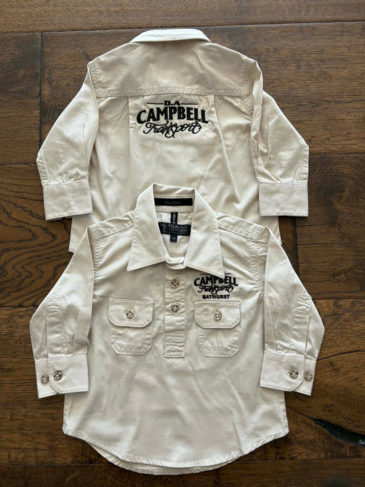 Kids's Pilbara long sleeve, Stone colour
