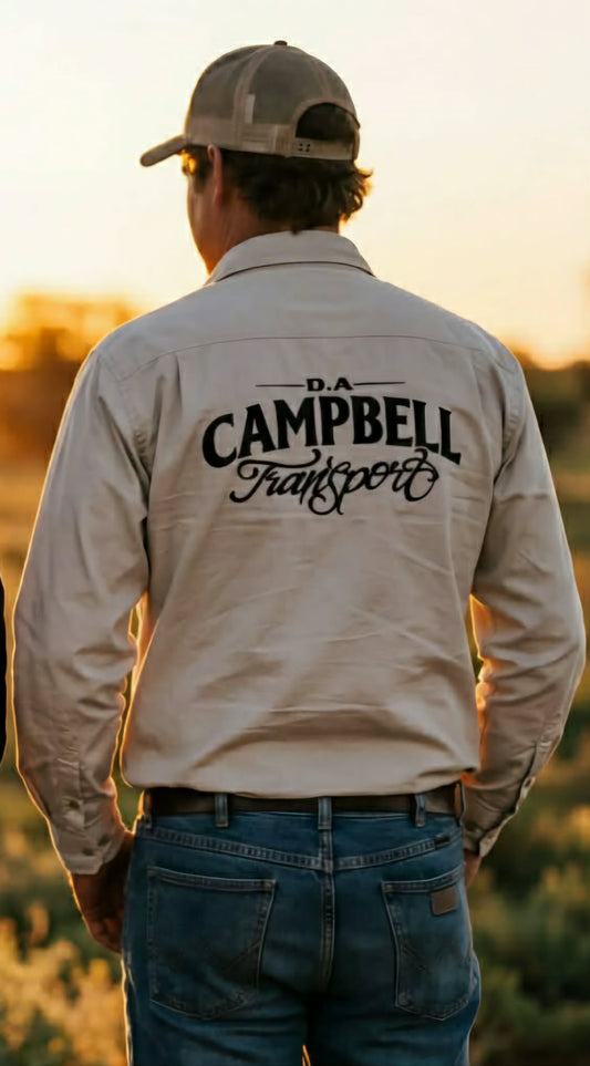 Mens Pilbara Stone Long Sleeve Shirt.