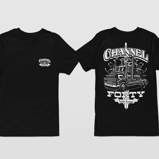 Channel 40 Black & White Tee